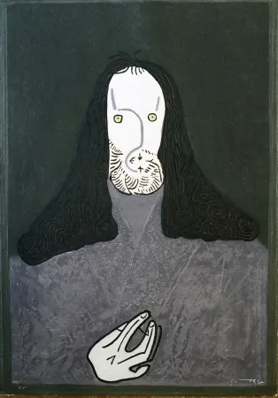 Engraving Ortega - Ritratto mistico di monaco