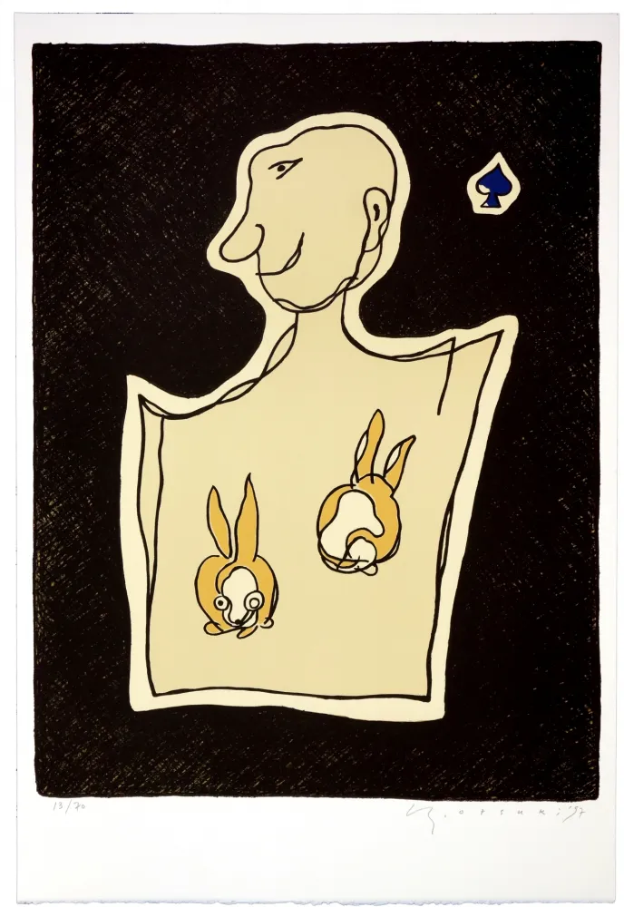 Lithograph Otsuki - As de pique