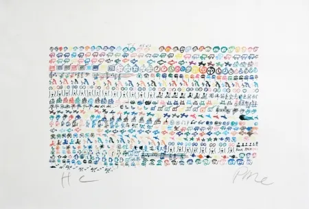 Lithograph Paik - TV news