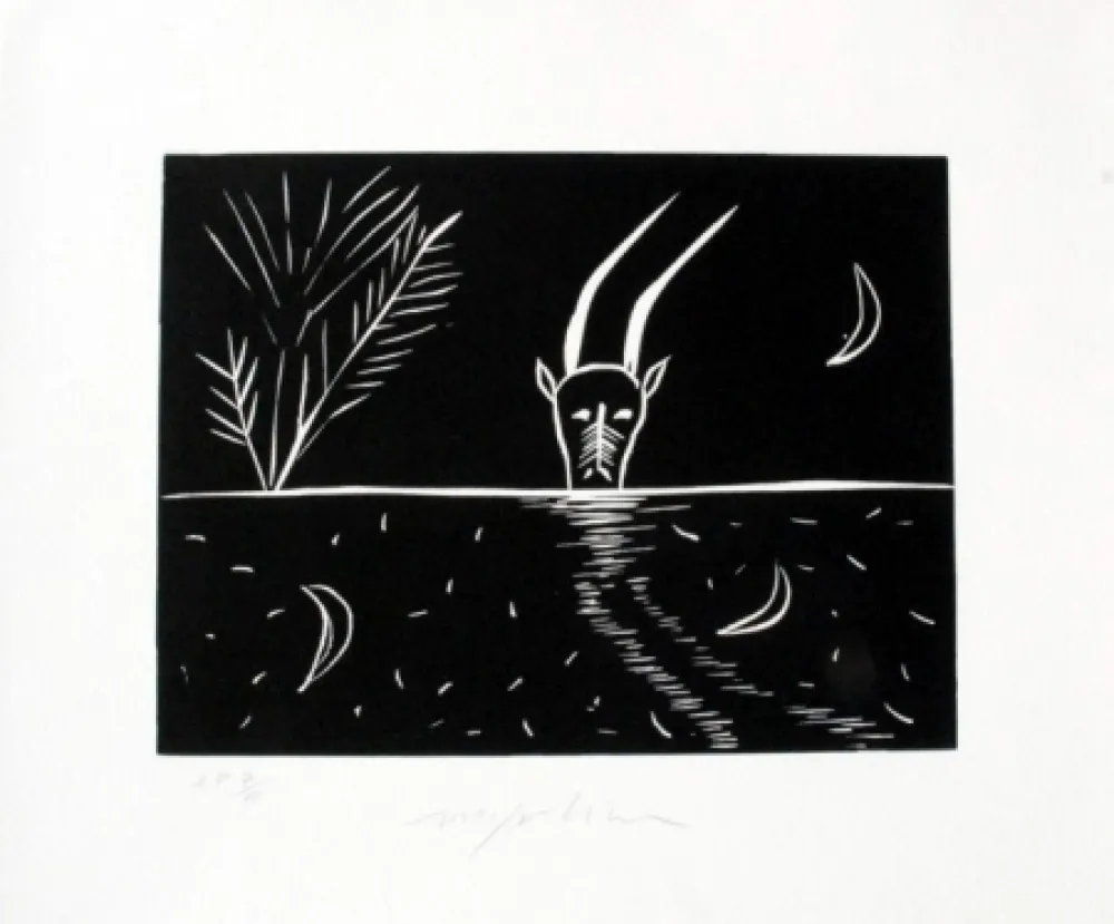 Linocut Paladino - Capricorno