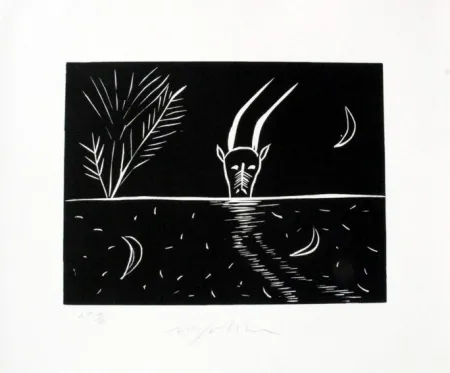 Linocut Paladino - Capricorno