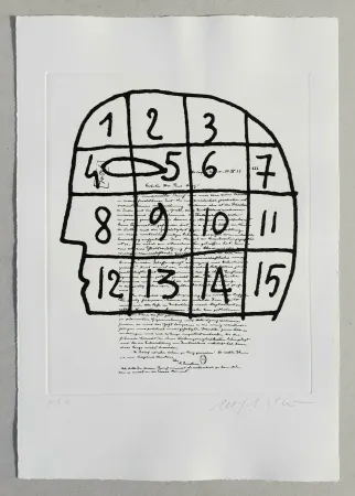 Linocut Paladino - Cher monsieur Einstein (tav. 3)