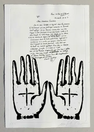 Linocut Paladino - Cher monsieur Einstein (tav. 4)