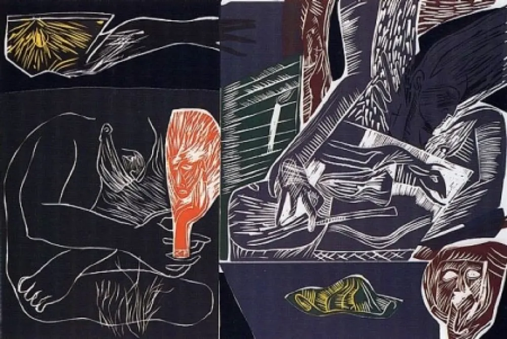 Linocut Paladino - Dedalus