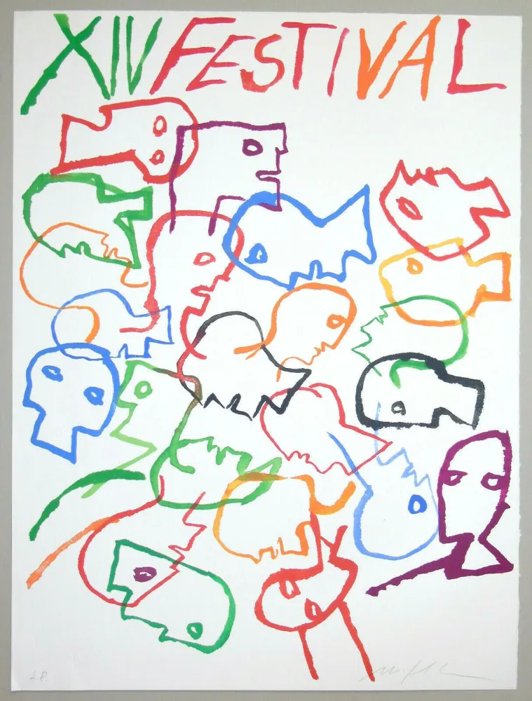 Screenprint Paladino - Festival