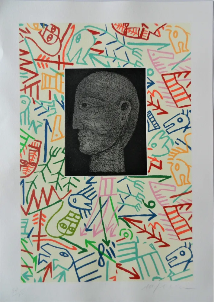 Woodcut Paladino - Forme e figure