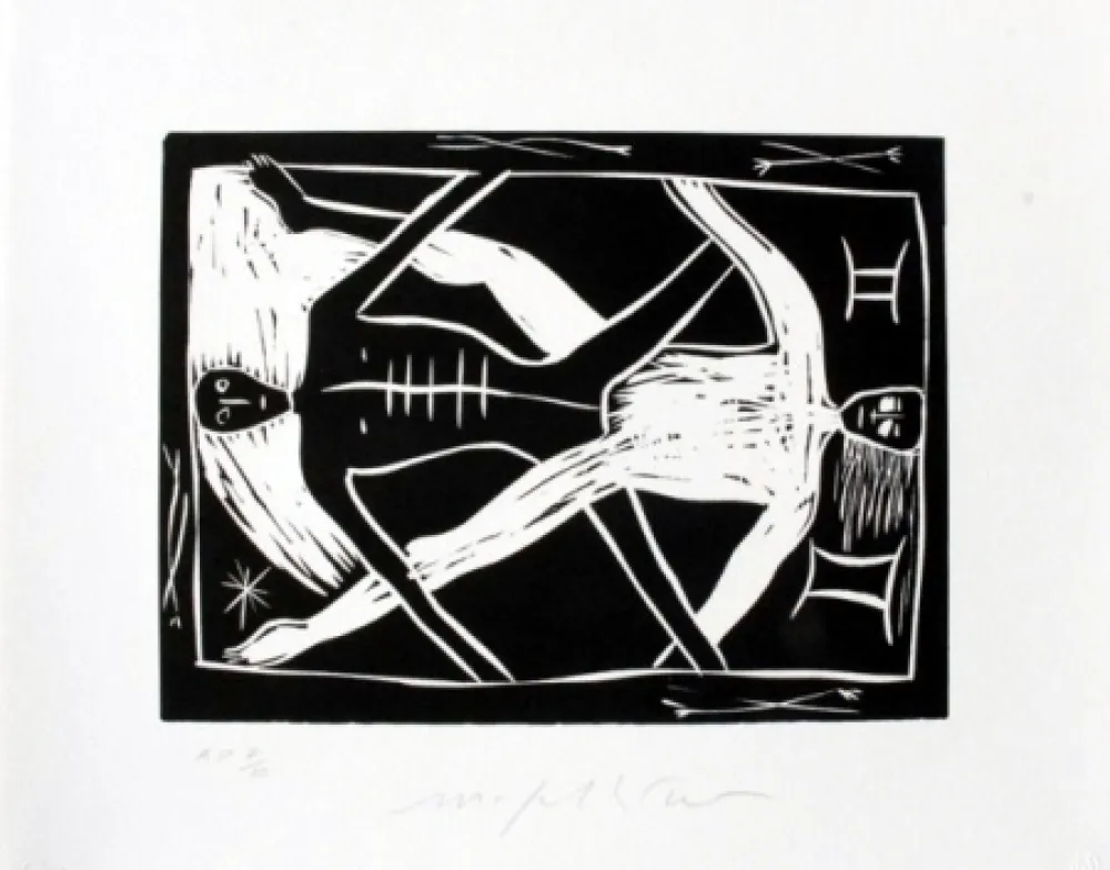 Linocut Paladino - Gemelli