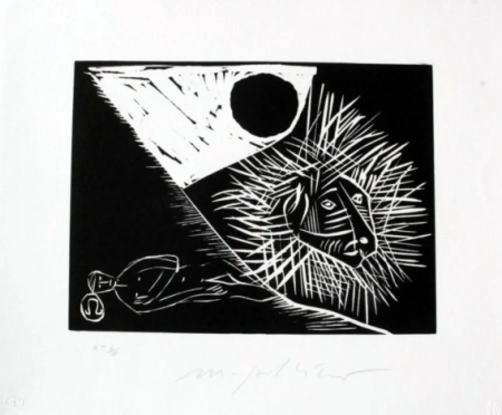 Linocut Paladino - Leone