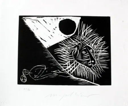 Linocut Paladino - Leone