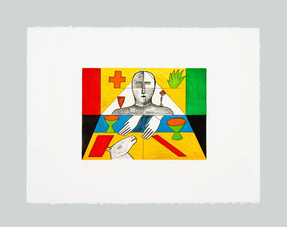 Etching And Aquatint Paladino - Matematico 1