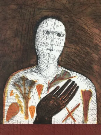 Etching And Aquatint Paladino - Matematico