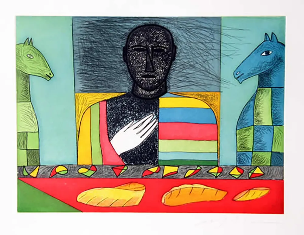 Etching And Aquatint Paladino - Mathematico 6