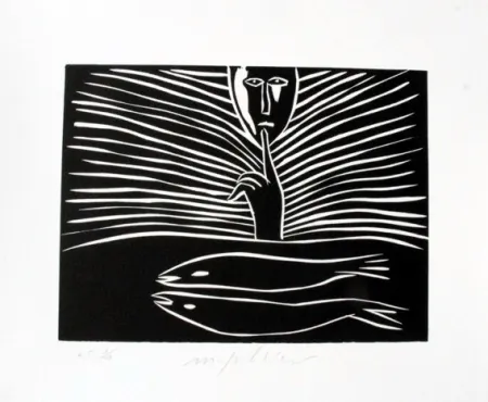 Linocut Paladino - Pesci