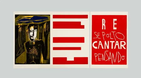 Woodcut Paladino - Re sepolto cantar pensando