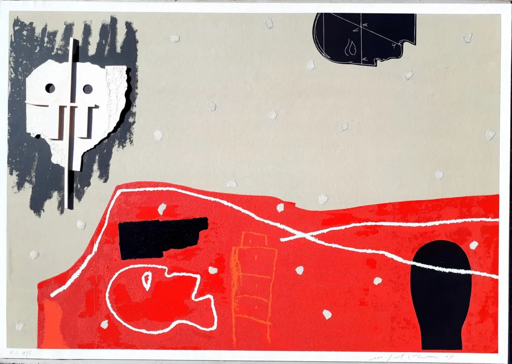 Screenprint Paladino - Sipario