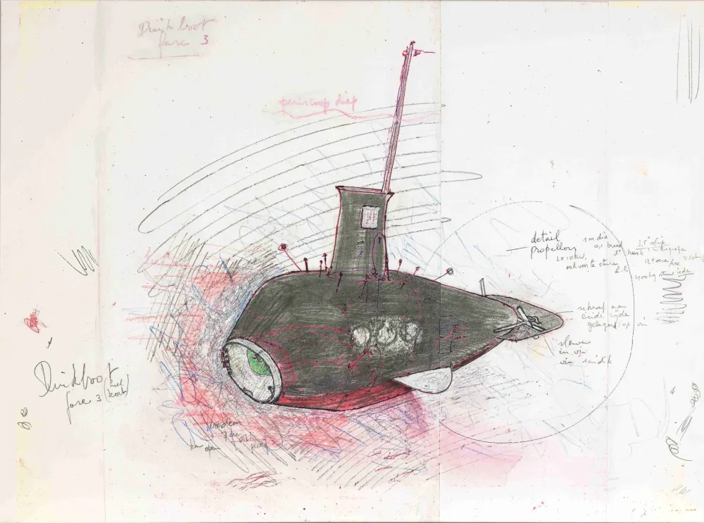 Screenprint Panamarenko - De Duikboot : project Panamarenko faze III XL