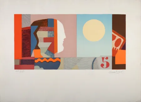 Lithograph Papart - Profil au 5, 1978 - Hand-signed!