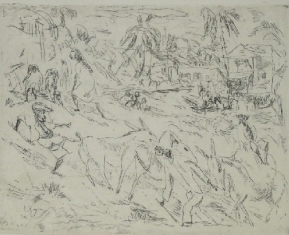 Engraving Pascin - Campagne cubaine