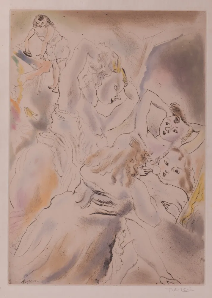 Etching And Aquatint Pascin - Cendrillon (Cinderella, the stepsisters)