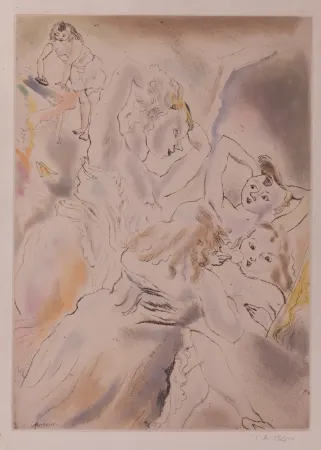 Etching And Aquatint Pascin - Cendrillon (Cinderella, the stepsisters)