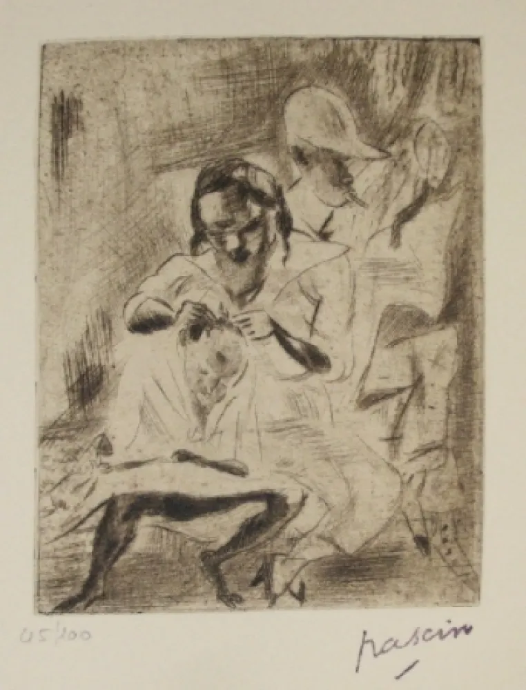 Drypoint Pascin - Chercheuse de poux