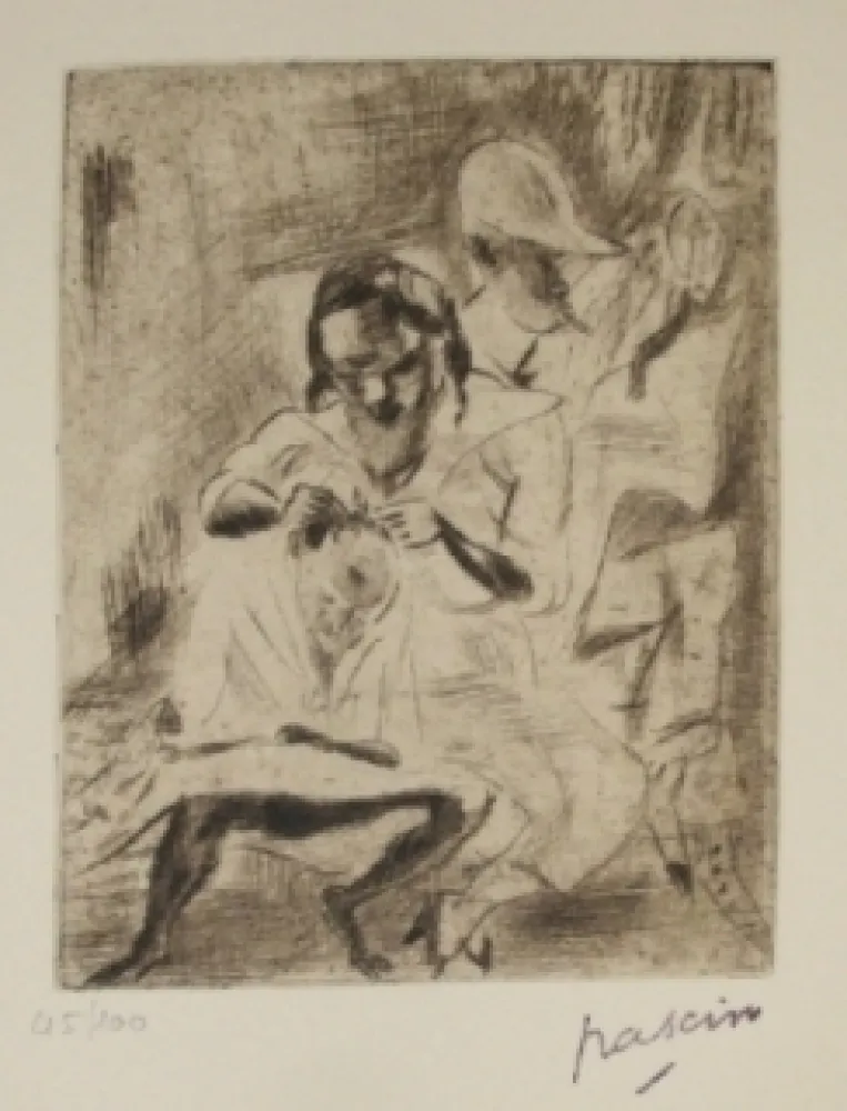 Drypoint Pascin - Chercheuse de poux
