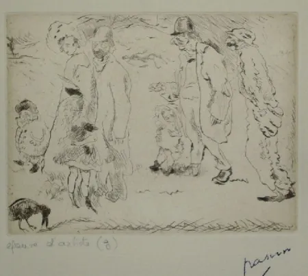 Drypoint Pascin - Dans la rue