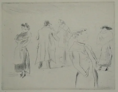 Drypoint Pascin - Dans une rue