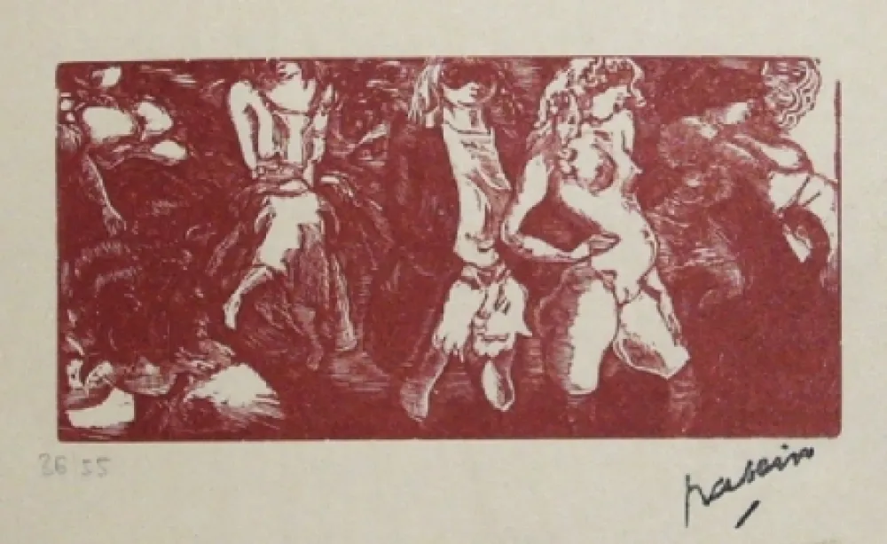 Lithograph Pascin - Filles de la nuit