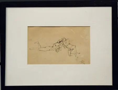 No Technical Pascin - Jules Pascin. Couple allongé, vers 1922. Dessin.