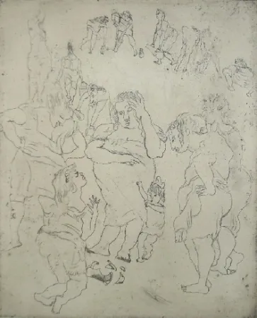 Etching Pascin - La cruche cassée