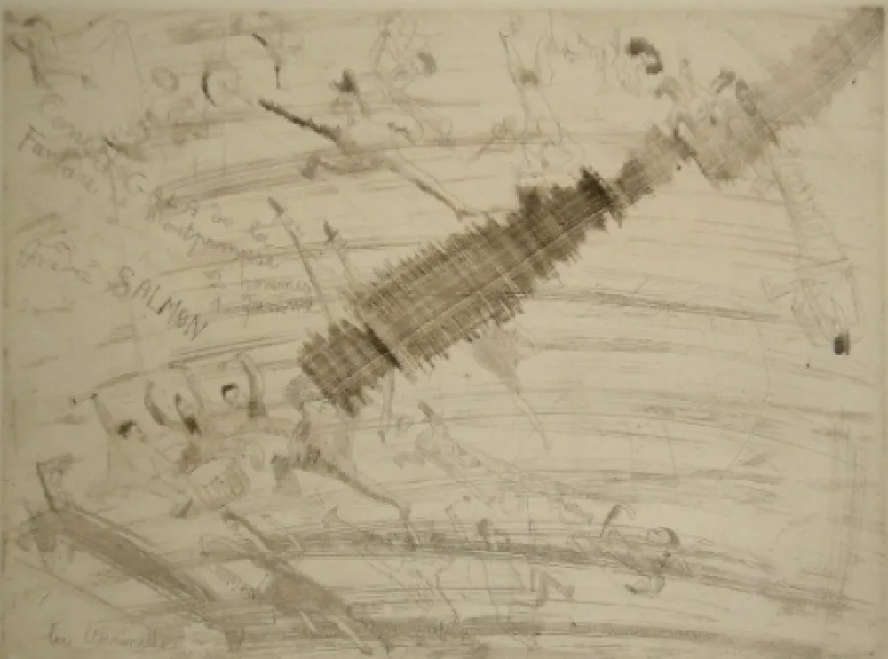 Drypoint Pascin - La fanfare de Montparnasse