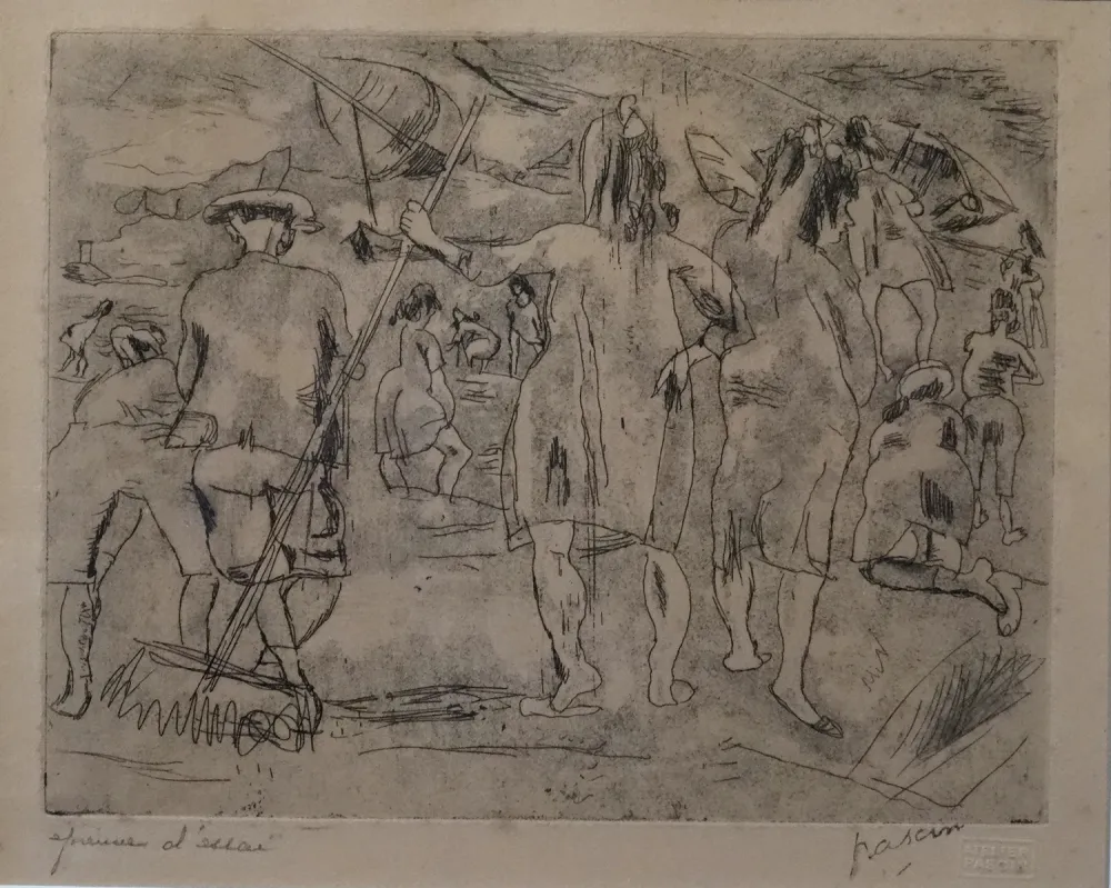 Etching Pascin - La plage