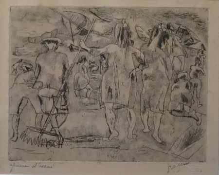 Etching Pascin - La plage