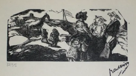 Woodcut Pascin - La zone