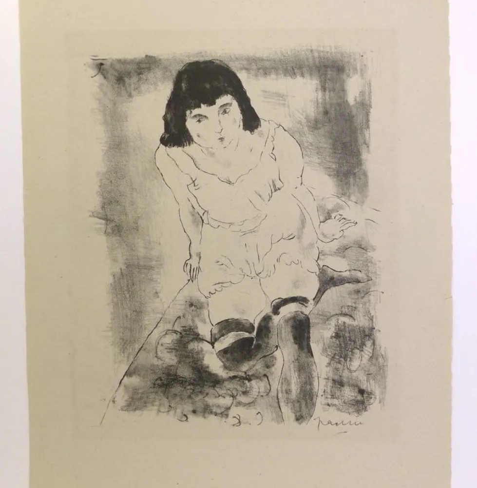 Lithograph Pascin - Le lever