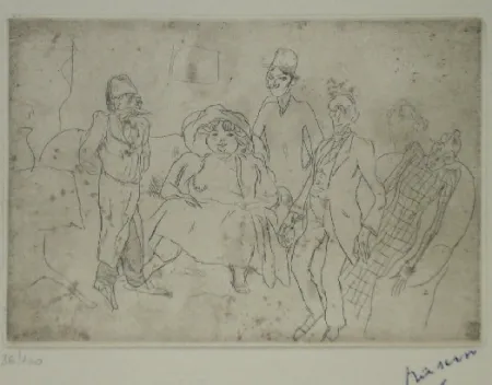 Engraving Pascin - Le marchand turc