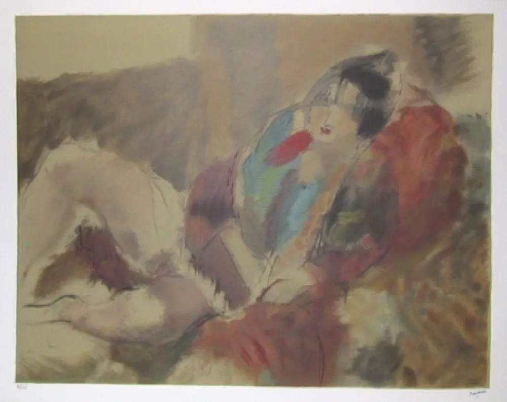 Lithograph Pascin - Marionette