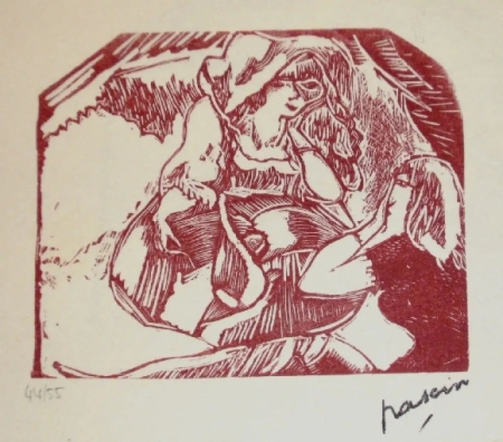 Woodcut Pascin - Montmartroise