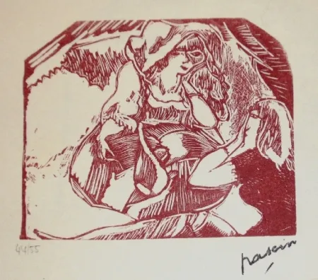 Woodcut Pascin - Montmartroise