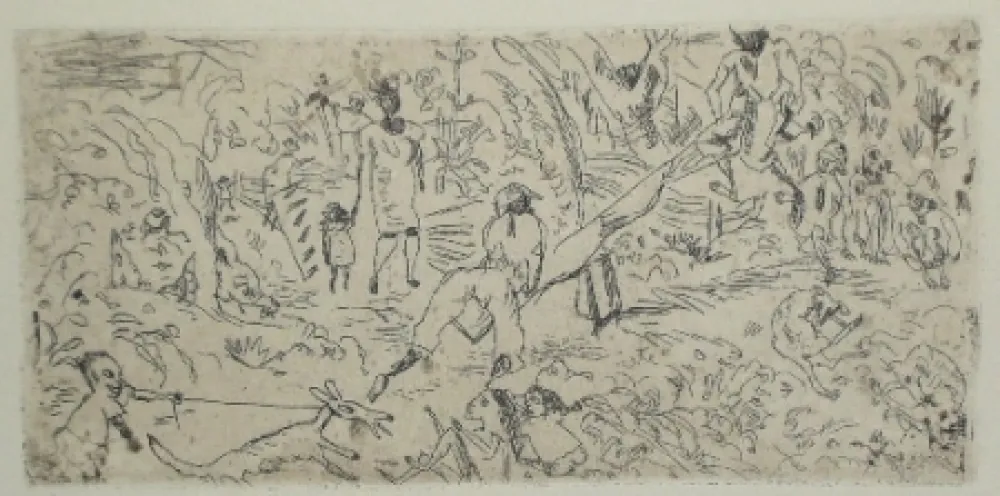 Engraving Pascin - On the South