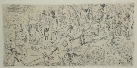 Engraving Pascin - On the South