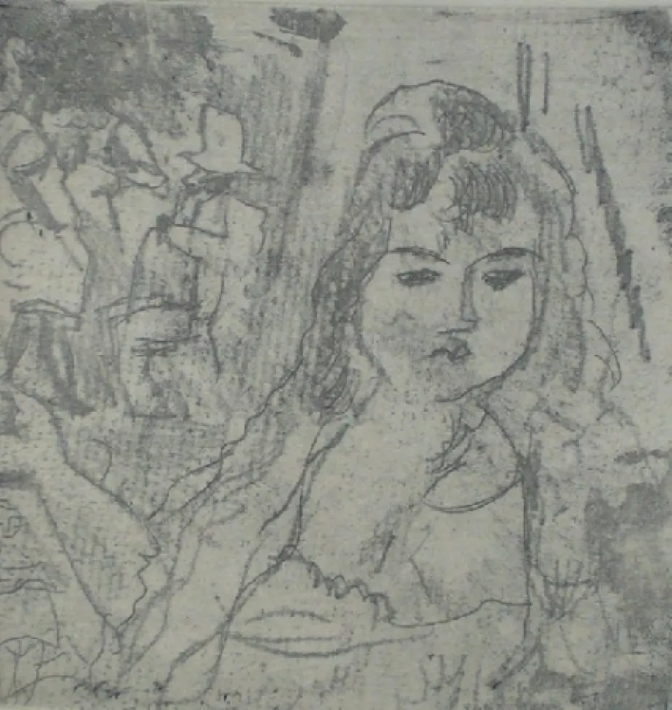 Etching Pascin - Personnage d'Amérique