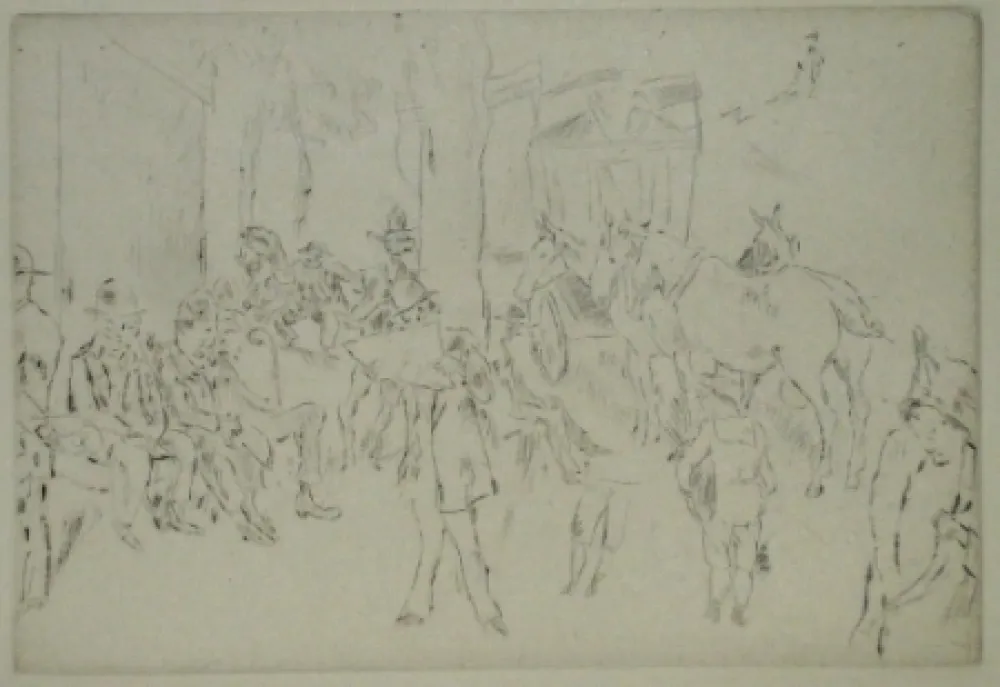 Drypoint Pascin - Scène de Fortifs
