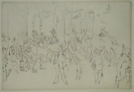 Drypoint Pascin - Scène de Fortifs
