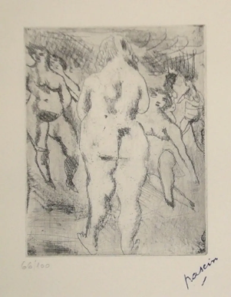 Drypoint Pascin - Six Femmes nues