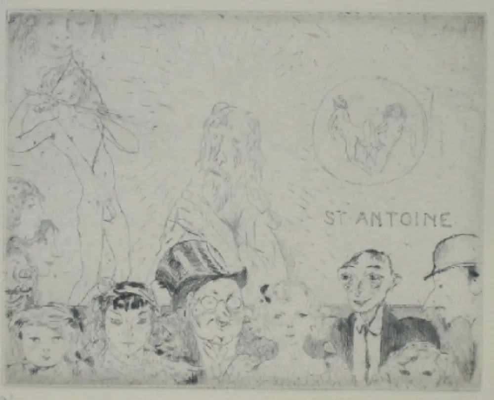 Drypoint Pascin - Tentations de Saint Antoine