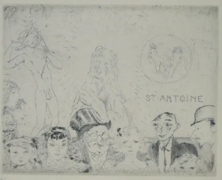 Drypoint Pascin - Tentations de Saint Antoine