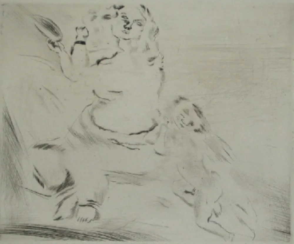 Drypoint Pascin - Venus et l'Amour