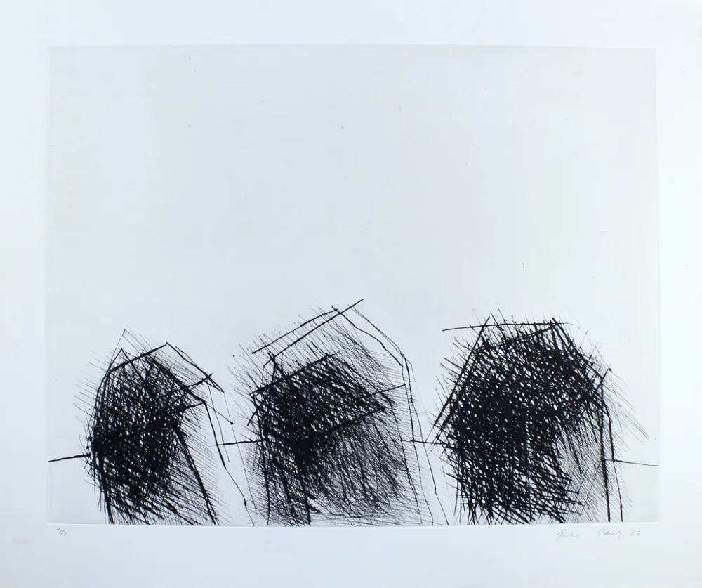Drypoint Paul - Drei Häuser / Three Houses